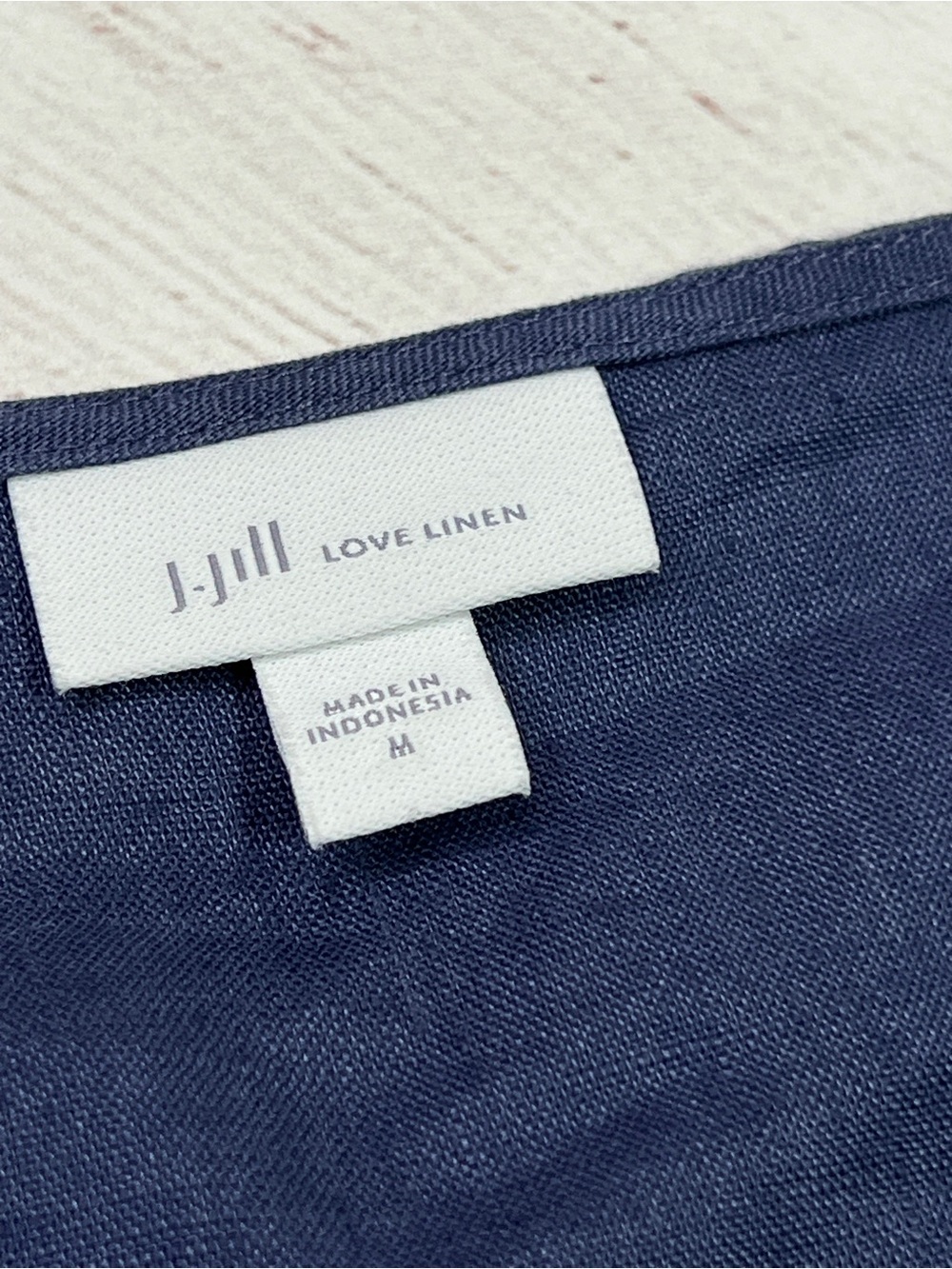 J.Jill Love Linen Pleated Dress - Medium - short sleeve relaxed fit blue classic - Picture 10 of 10